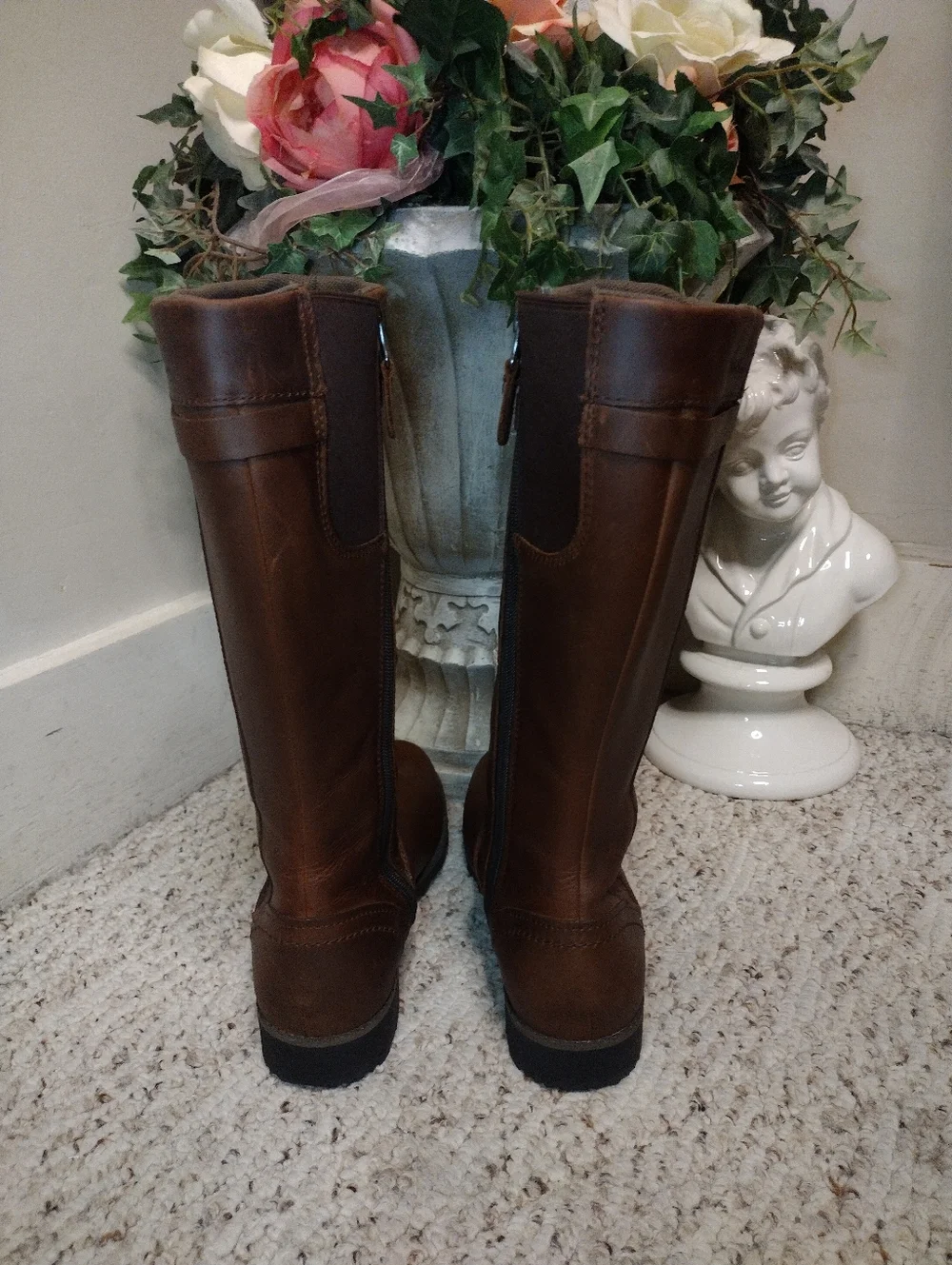 Eddie Bauer Dark Brown Waterproof Leather Trace Tall Boots - Picture 6 of 10